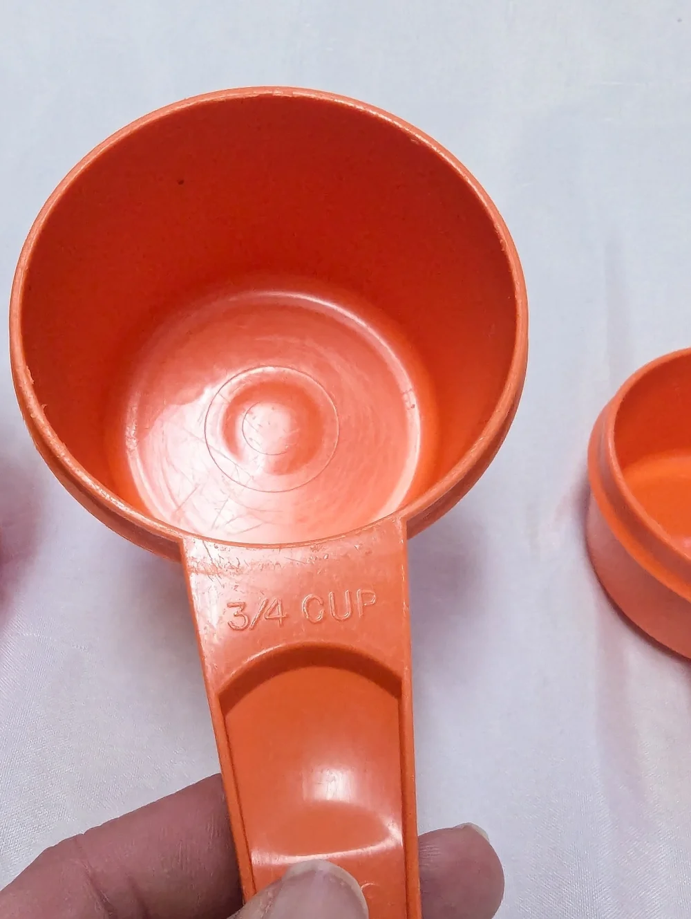 Vintage Retro Tupperware Orange Measuring Cups Set Of 4 INCOMPLETE
